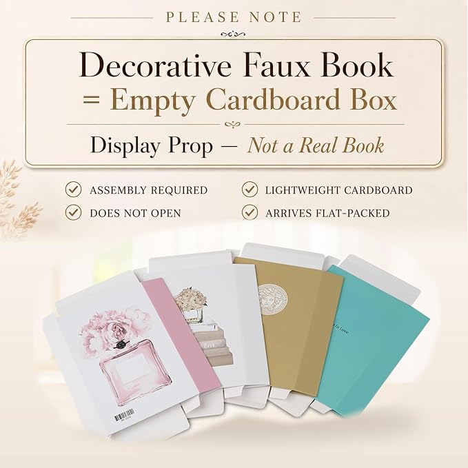 4 Pcs Decorative Books | Faux Blush Coffee Table & Shelf Decor | Soft Romantic Look for Living Room, Office and Entryway - Not Real, Tool-Free 2-Min Setup - Image 2