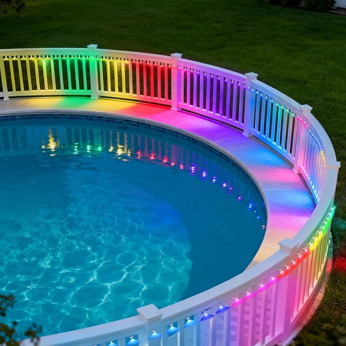 GOESWELL Smart Permanent Outdoor Lights for Patio: IP68 Waterproof Smart Balcony Lights with App & Remote Control - 16ft Garden Fence Light with 25 LED Bulbs for Railing Stair Decor - Image 5