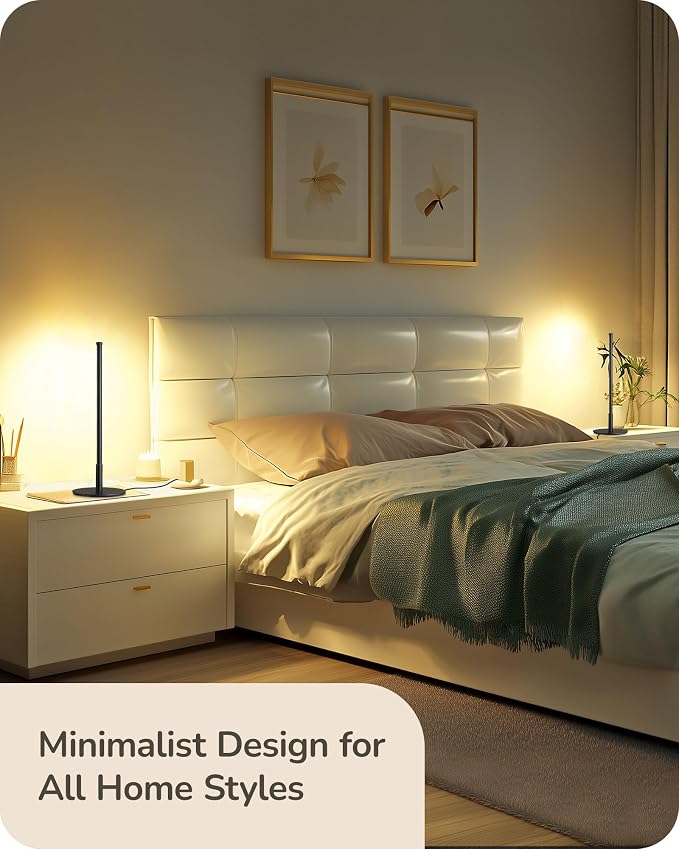 EDISHINE Upgraded LED Table Lamp Set of 2, Stepless Dimmable Bedside Lamps with Metal Finish & 3 Color Temperature, 6W Modern Desk Lamps, Black Nightstand Lamp for Bedroom, Living Room, Corner, Gift | Stepless Dimmable, Metal Finish, 3 Color Temperatur... - Image 5