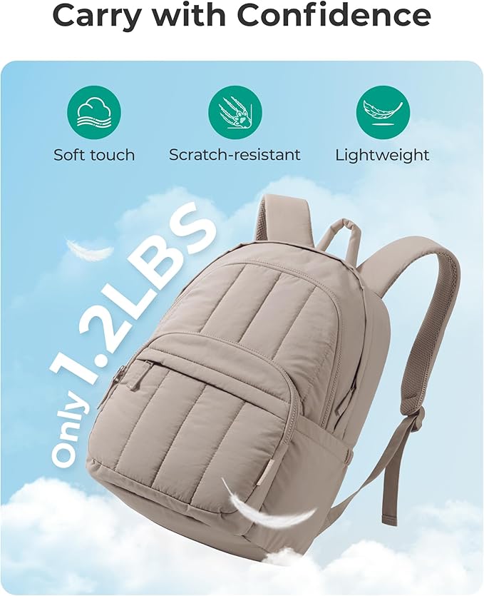 BAGSMART College Laptop Backpack,Cute Travel Backpack for Women,Quilted Computer Bookbag - Image 7