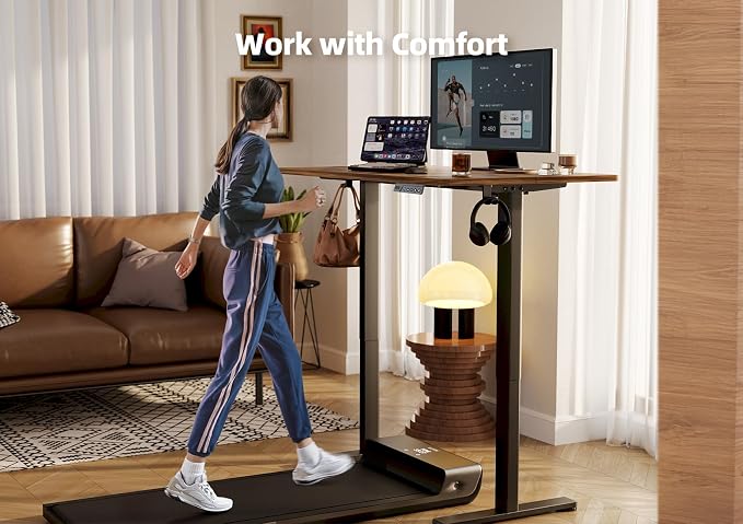 YDN 32 x 19 Inch Rustic Brown Electric Standing Desk | Adjustable Height, Sit Stand, Cable Management, Ergonomic, Home Office - Image 6