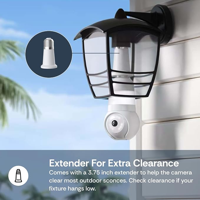 Luna Light Bulb Security Cameras Wireless Outdoor Indoor, 360° Pan Tilt, Color Night Vision, LED Bulb & Spotlight, 2.4GHz 5GHz Wi-Fi, Porch Light Cameras for Home Security (2026 Upgrade Version) - Image 8