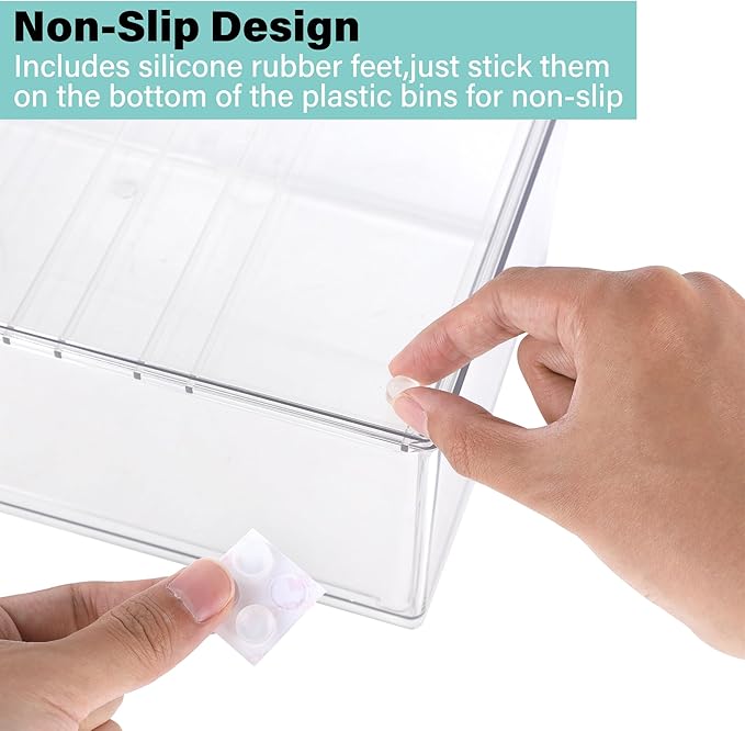 Prsildan 6 Small Drawers Stackable Storage Drawer Clear Acrylic Organizer | Makeup Organizers, Vanity Bathroom Kitchen Cabinets Under Sink Home Organization, 3 Pack - Image 6