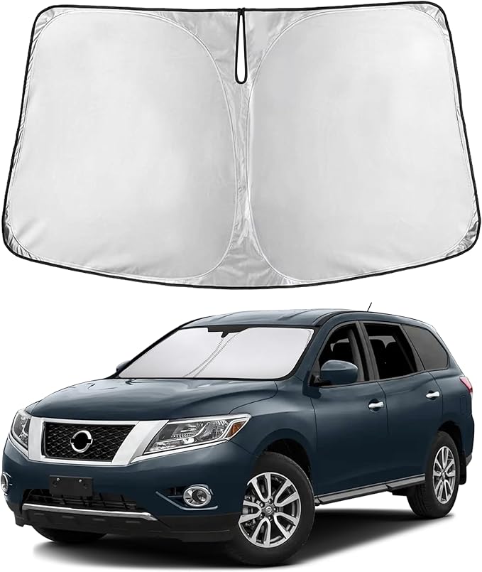EcoNour Windshield Sunshade Compatible for Nissan Pathfinder 2013-2018 2019 2020, Sun Visor for Front Windshield & Window Sun Shade Cover, UV Heat Blocker & Protector, Car Accessories by EcoNour