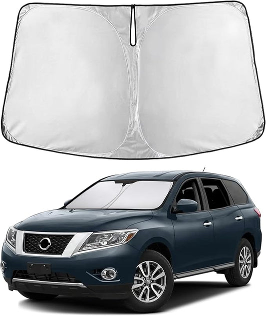 EcoNour Windshield Sunshade Compatible for Nissan Pathfinder 2013-2018 2019 2020, Sun Visor for Front Windshield & Window Sun Shade Cover, UV Heat Blocker & Protector, Car Accessories by EcoNour