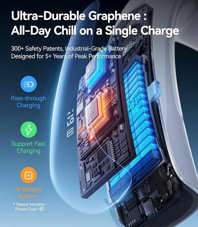 RANVOO AICE LITE MAX 2026 Real AC Cold Blast [No.1 Coolest & Most Durable] AI Neck Air Conditioner, Best Immersive Neck Cooler, 6000 mAh Rechargeable Neck Fan Blow Cold Air, Summer Gifts for Mom White - Image 5