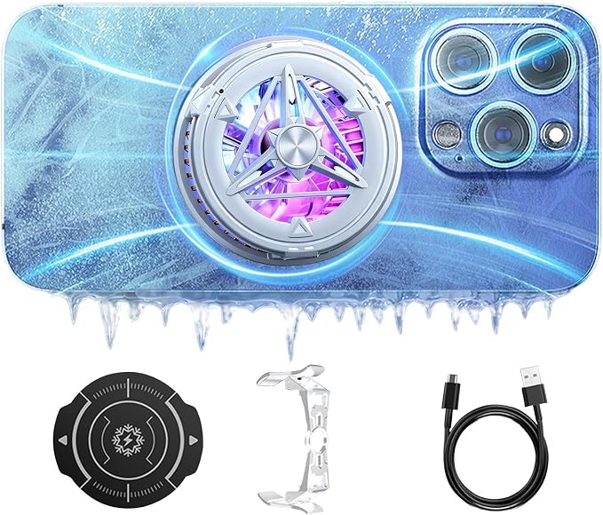 Phone Cooling Fan Plug-in – Portable Semiconductor Magnetic Cooler, Temperature Display&Light Laptops Tablet, Home Vlogging Outdoor Live Streaming | Laptops Tablet Home Vlogging Outdoor Live Stre - Image 7
