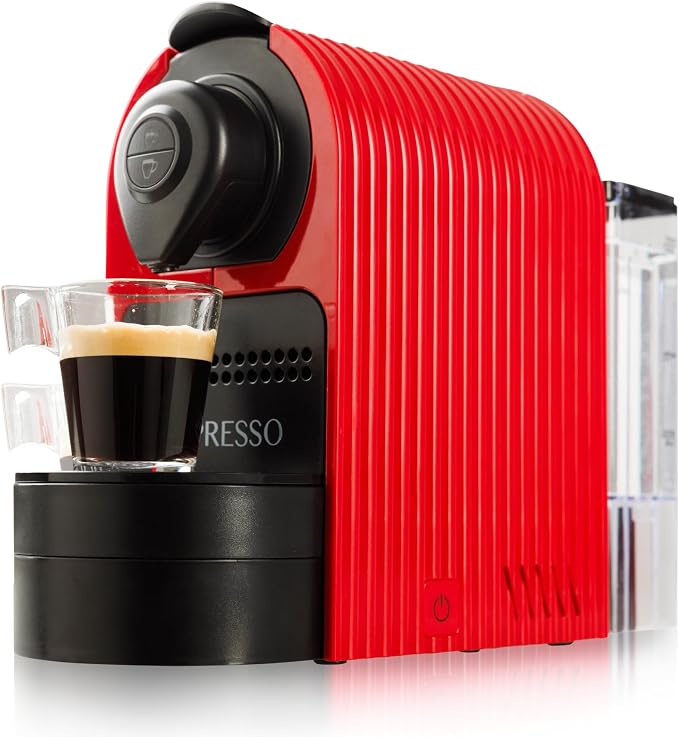 Mixpresso Espresso Machine, Compatible with Nespresso OriginalLine Capsules | 1400W single serve coffee maker with one-touch operation, 19-bar Italian pump and 27oz water tank, red by Mixpresso