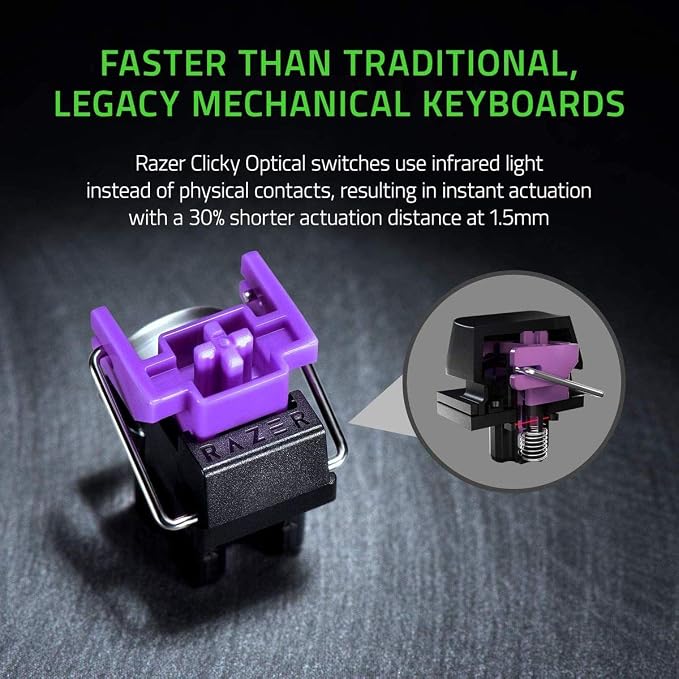 Razer Huntsman Mini 60% Gaming Keyboard: Fast Keyboard Switches - Clicky Optical Switches - Chroma RGB Lighting - PBT Keycaps - Onboard Memory - Snap Tap - White - Image 4