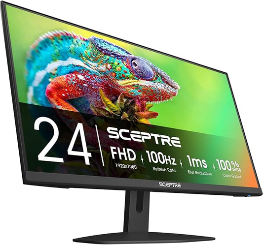 Sceptre Prime 24-inch Gaming Monitor 100Hz 1ms DisplayPort HDMI x2 100% sRGB AMD FreeSync Build-in Speakers, Eye Care Frameless Machine Black 2025 (E248W-FW100T) | 23.8 FHD, 1ms Blur Reduction, 100% Srgb, Dp1.2 Plus HDMI 2.0 X2, Built-in 2×2w Speakers,... by SceptreInc