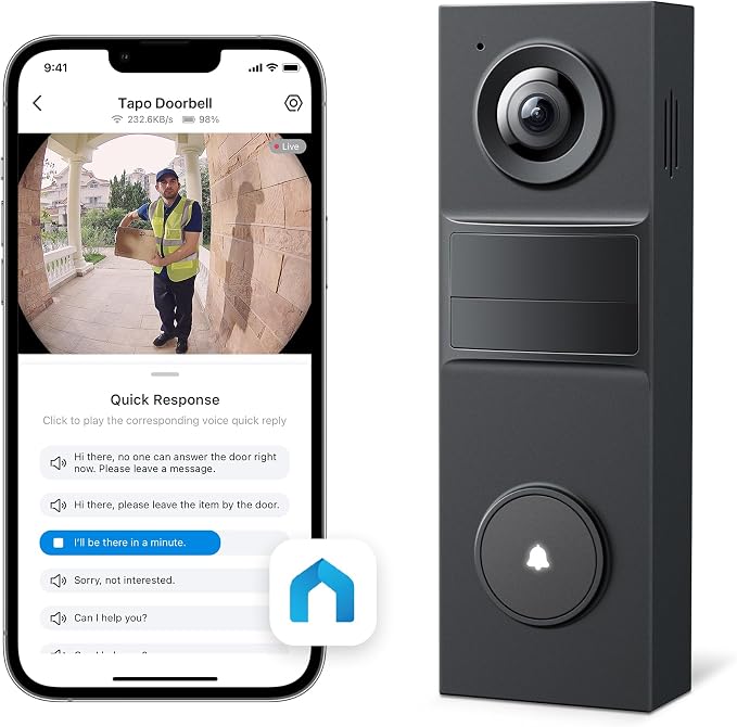 Tapo 2K Wireless Smart Video Doorbell - 160° Ultra-Wide View, Person Detection, 2-Way Talk, Ring Call, Night Vision, Subscription-Free Local Storage or Optional Cloud, D205 - Image 8