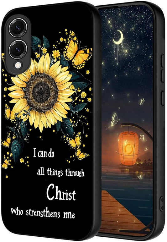Designed for Galaxy S25 Edge Phone Case,Slim Silicone Shockproof Protective Case for Galaxy S25 Edge 6.7 inch,Sunflower Butterflies by Unknown