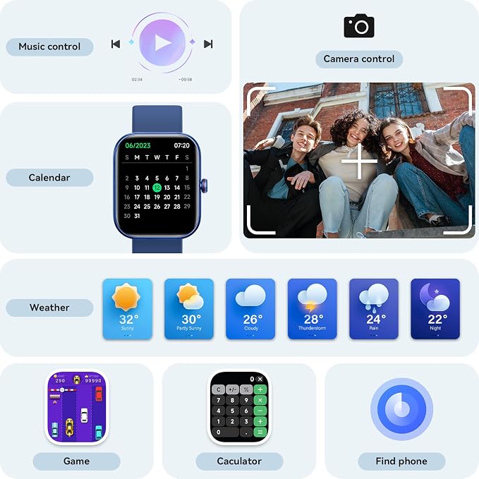Smart Watch for Women Men, Smartwatch for iPhone & Android Bluetooth (Answer/Call) Built-in Alexa, 1.91" HD Fitness Tracker with 105+ Sport Modes, IP68 Waterproof, Sleep/Heart Rate/SpO2/Stress Monitor - Image 7