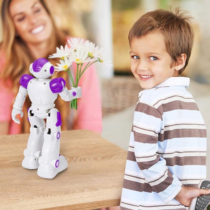 KingsDragon RC Robot Toys for Kids, Gesture & Sensing Programmable Remote Control Smart Robot for Age 3 4 5 6 7 8 Year Old Boys Girls Birthday Gift Present,Purple - Image 7