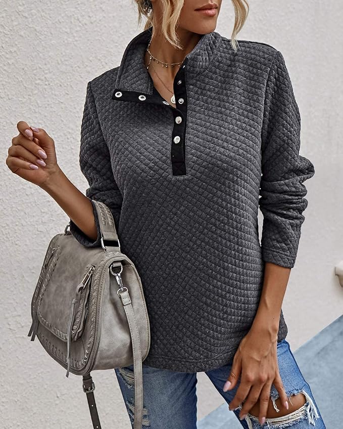 BTFBM Women Fashion Quilted Pattern Lightweight Zipper Long Sleeve Plain Casual Ladies Sweatshirts Pullovers Shirts Tops - Image 4