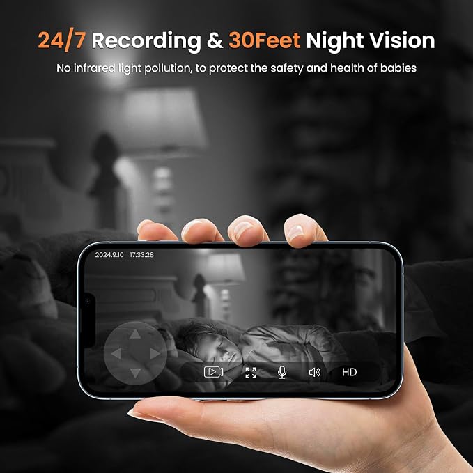 AMOROM Home Camera, Baby/Elderly/Dog/Cat Camera | AI Smart Detection & Alarm, 2-way Talk, Night Vision, 2.4G WiFi App Control, Cloud & SD Card Storage, Alexa Assistant, 1 Pack - Image 5