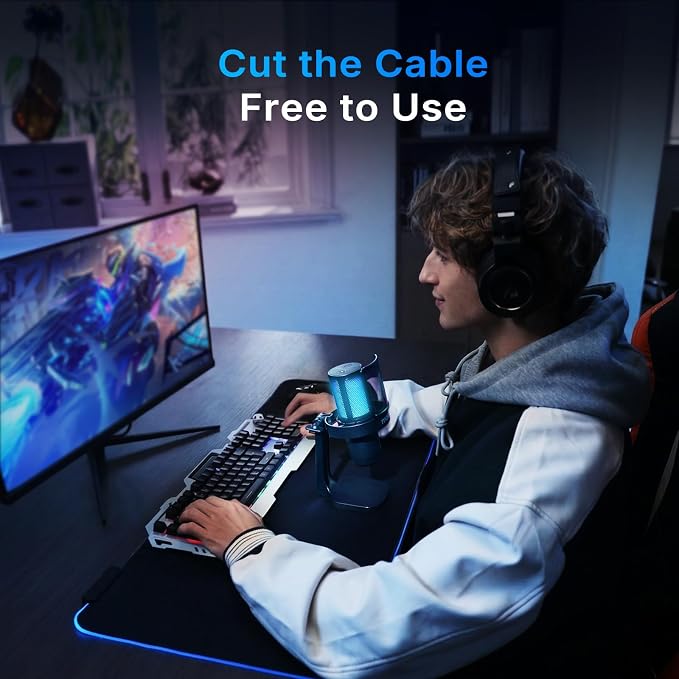 MAONO DGM20W Wireless Gaming Microphone for PC & Smartphones | USB-C Receiver, Clear Voice, Noise Reduction, Software Control, Custom RGB, Mute, Boom Mic Set for Discord Streaming & Gaming - Image 2