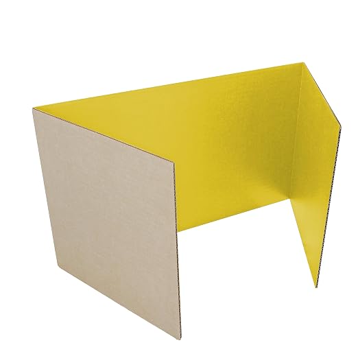 Flipside Products 18”x 48” Yellow Study Carrel, Privacy Boards, Student Privacy and Focus Booth for The Classroom, Desk Divider Cubby for Tests, Made in USA - 12 Pack - Image 5