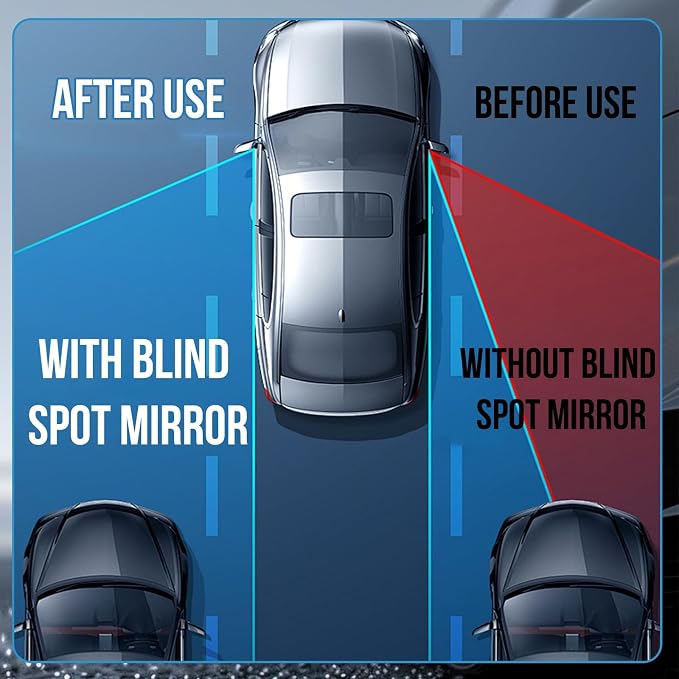 2Pcs Cars BlindSpot Mirrors, Removable Adjustabe Angle Round Wide Angle Convex RearView Mirror, Car Accessories Universal HD Glass for Suvs Auto RVs Motorcycles - Image 5
