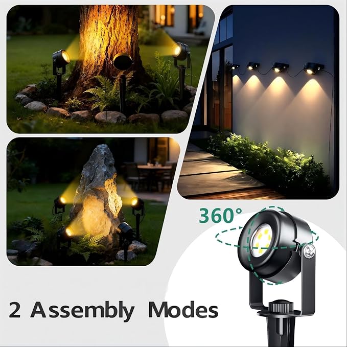 HISTAR Low Voltage Landscape Lighting with Bluetooth App Control & Remote, Outdoor Spot Lights for Fence Tree Pathway Lawn Decor, IP65 Waterproof All-in-One Permanent Outdoor Lights(4pack-RGBW) - Image 3