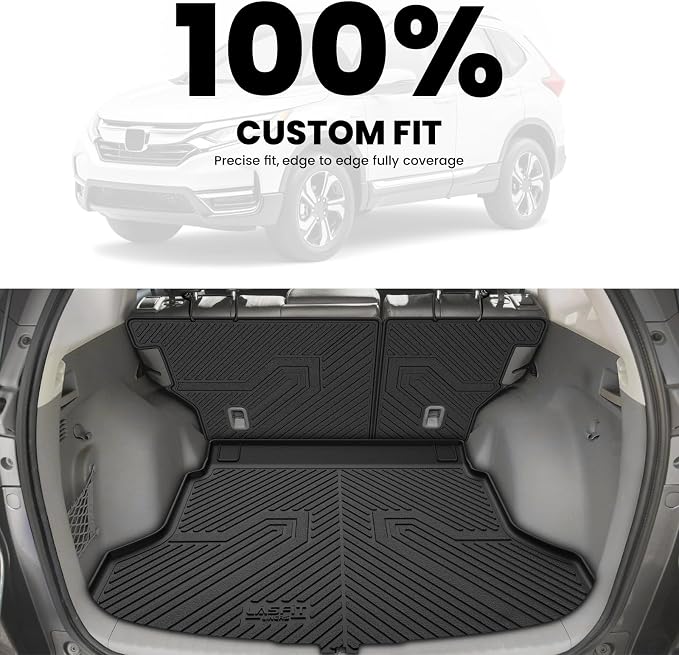 LASFIT Full Set Floor Mats for Honda CR-V 2012-2016 EX & LX & SE, All Weather TPE Custom Fit Floor Liners 1st & 2nd Row & Seat Back Mat & Cargo Mat (Not Fit EX-L & Touring) - Image 6