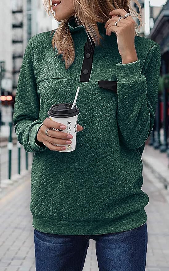 BTFBM Women Fashion Quilted Pattern Lightweight Zipper Long Sleeve Plain Casual Ladies Sweatshirts Pullovers Shirts Tops - Image 2