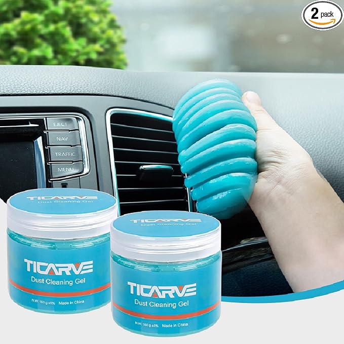 TICARVE 2Pack Cleaning Gel Car Putty Car Detail Putty Auto Detail Gel Detail for Car Interior Cleaner Kits Automotive Car Slime Keyboard Cleaner Blue (320g/11.2oz) by TICARVE