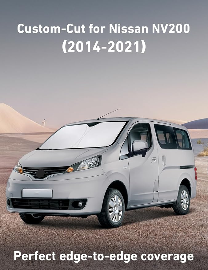 EcoNour Windshield Sunshade Compatible for Nissan NV 200 2014-2019 2020 2021, Sun Visor for Front Windshield & Window Sun Shade Cover, UV Heat Blocker & Protector, Car Accessories - Image 2