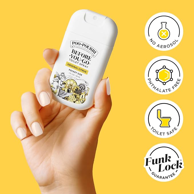 Poo-Pourri Before-you-Go Toilet Spray Bundle, Original Citrus 2 Fl Oz and Original Citrus 1 Fl Oz Pocket Travel Size - Lemon, Bergamot and Lemongrass - Image 6