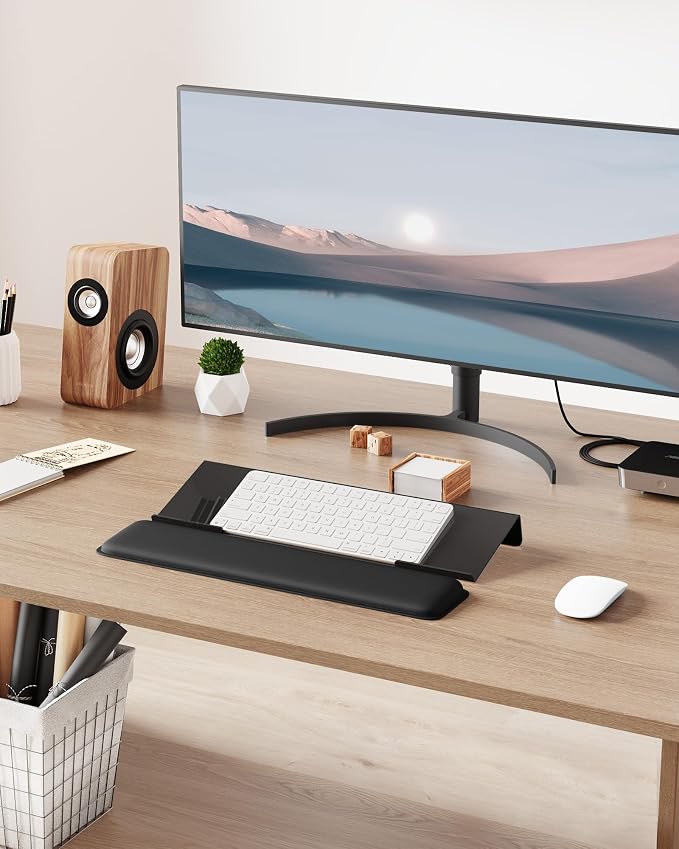 Laborio Computer Keyboard Wrist Rest, Keyboard Riser Stand for Desktop | Black, Ergonomic Acrylic Keyboard Holder, Non-slip Wrist Pad, Pain Relief for Typing, Multiple Colors - Image 7