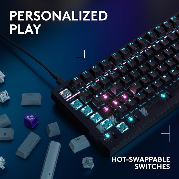 Logitech G316 X 98 Mechanical Gaming Keyboard (Tactile) - Black | Hot-Swappable Tactile Mechanical Switches, Gasket Design, PBT Keycaps, <8Khz, LIGHTSYNC RGB, Dot-Matxix LED Display, USB-C - Image 5