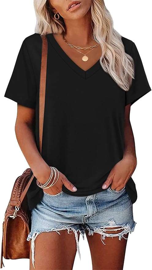 Alaroo Womens Summer Tops 2026 V Neck Short Sleeve Shirts Trendy Dressy Casual Vacation Outfits Printed - Image 2