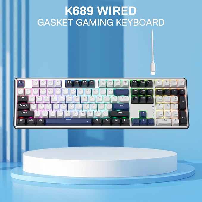 Redragon K689 108-Key Hot-Swap Wired RGB Gaming Keyboard, Extra 4 Hotkeys | Dedicated Shortcut Keys for Mute, Calc & Desktop, Cushioned Noise Dampening for Creamy Thocky Sound, Swap-Ready, PRO Software - Image 7