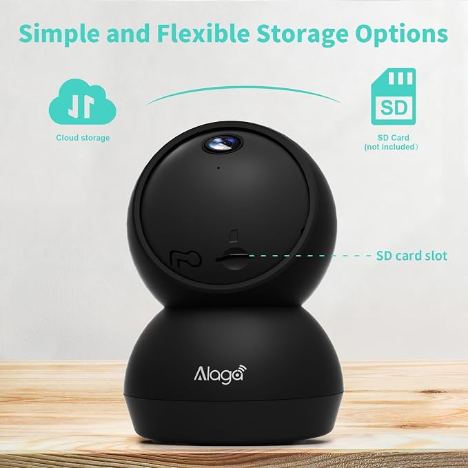 Security Camera, 2K HD Indoor Security Camera, 360 Degree Pan/Tilt Pet Camera 2.4G and 5G WiFi, Motion Detection, 2-Way Audio, Siren, Night Vision, Cloud SD Card Compatible Alexa Google Assistant - Image 7