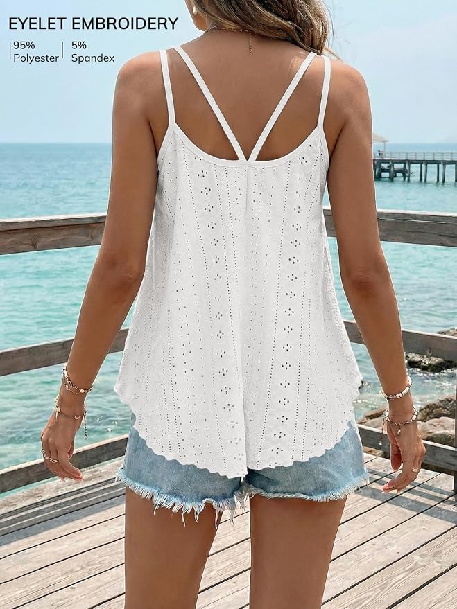 ATHMILE Women's Tank Tops Sleeveless Summer Top Spaghetti Strap Spring Shirt Loose Fit Beach Vacation 2026 Casual - Image 2