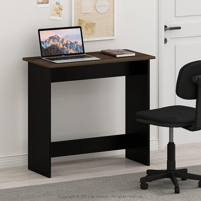 FURINNO Simplistic Study Table, Columbia Walnut - Image 2