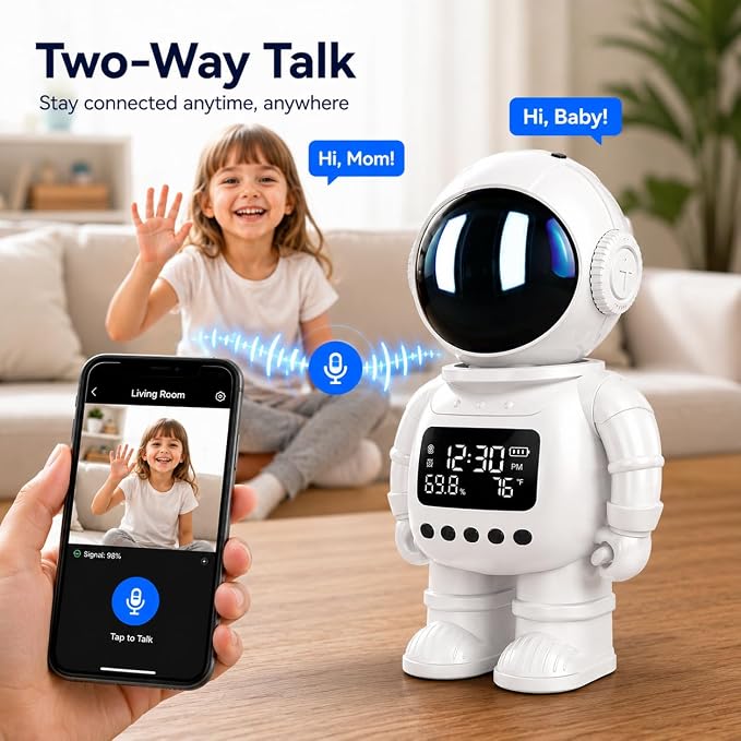 DYPCO 2K Clock Camera for Home Security, Smart Alarm Clock Camera with 2.4G/5G WiFi, Indoor Camera with Phone App, AI Motion Detection, Color Night Vision, Two-Way Audio, Cloud & SD Storage - Image 5