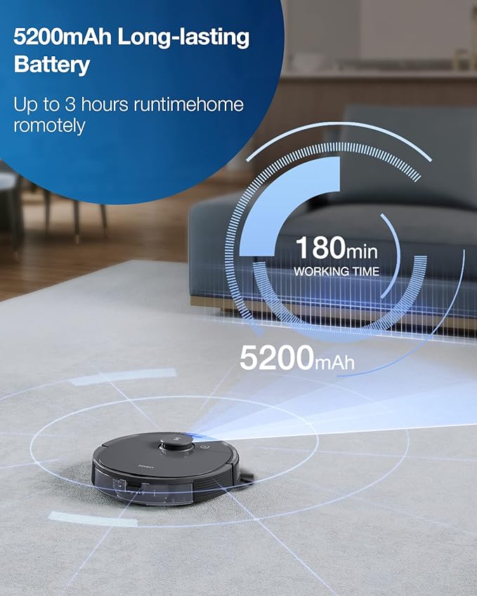 Ecovacs Deebot T8 Robot Vacuum and Mop Cleaner, Precise Laser Navigation, Multi-floor Mapping, Intelligent Object Avoidance, Full-customize clean, No-go and No-mop Zones, Auto-empty Station Compatible - Image 6