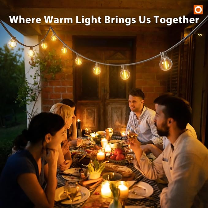 addlon Outdoor String Lights 100FT G40 with APP 54 LED Shatterproof Bulb | Dimmable Patio Globe Light Waterproof, Hanging Smart Outside Lighting for Backyard, Garden, Deck, Balcony, Porch, Café, Decor - Image 6