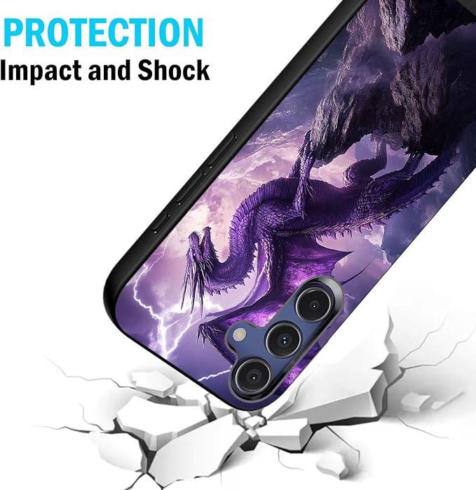 Designed for Galaxy A16 5G Phone Case,Slim Silicone Shockproof Protective Case for Galaxy A16 5G 6.7 inch,Purple Dragon - Image 2