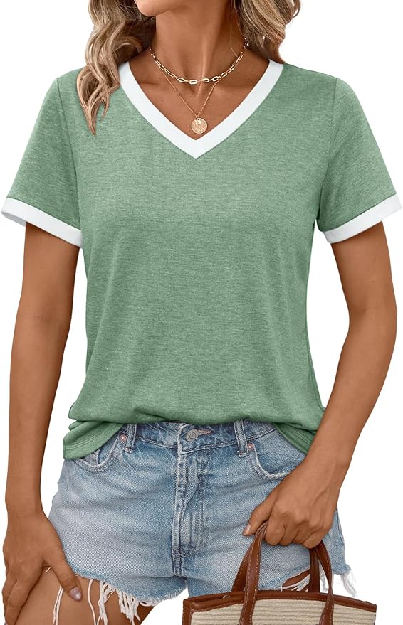 AUTOMET Womens Short Sleeve T-Shirts Summer Tops Casual Soft Tunic V Neck Basic Workout Clothes Spring Fashion Outfits 2026 - Image 2