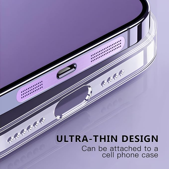 MysticHome for iPhone 17/16 Pro Accessories, 5 Pcs Cell Phone Speaker Anti-Dust Plugs, 1 Pcs USB C Dust Plug, Compatible with Speaker Dust Cover,Purple - Image 3