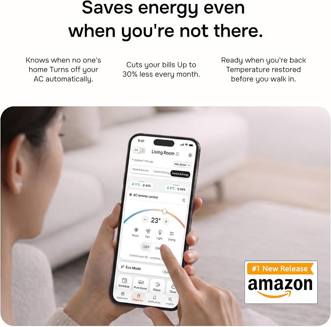 Layla Smart Home Agent 9-in-1 Smart Sensor & Air Quality Monitor (CO2, bVOC, Humidity) | Noise & Motion Detector, AC Controller, Energy Savings | Compatible with Alexa & Google Home | No Subscription - Image 2