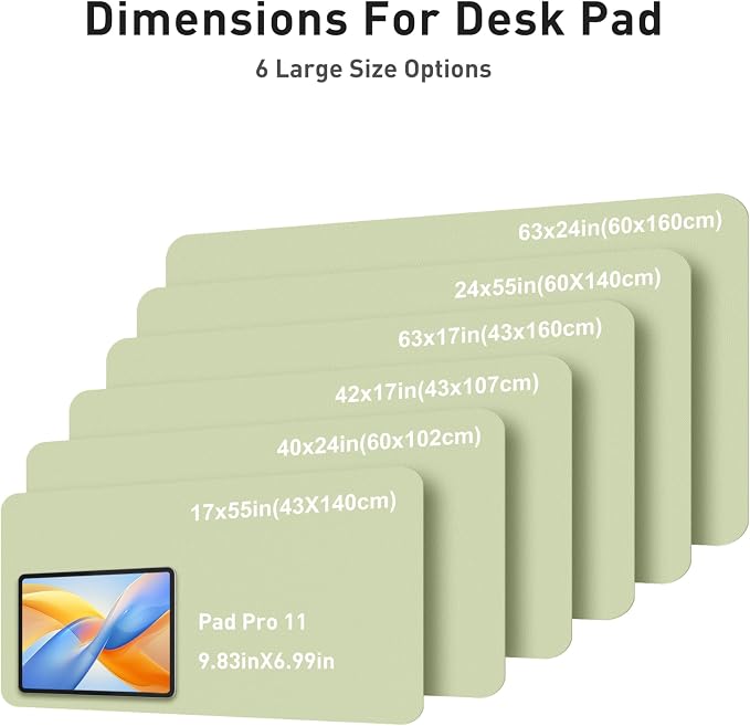 Aothia Faux Leather Desk Mat - Large Mouse Pad, Non-Slip PU Leather Blotter, Waterproof Writing Surface for Office and Home (Grass Green, 40" x 24") - Image 5
