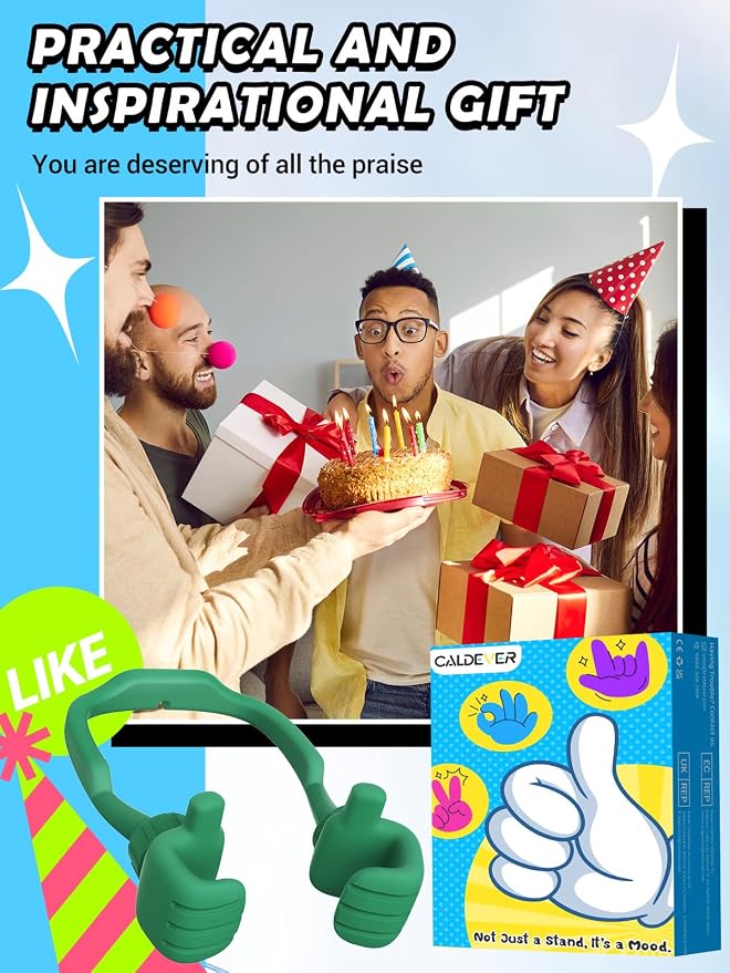 Stocking Stuffers for Teens Boys Girls Cell Phone Holder Mens Women Gifts | Thumbs Up Phone Stand, Gifts for Adults Kids Teenager Children Husband Wife Dad Mom, Cool Gadgets, Santa Gift for Christmas - Image 3