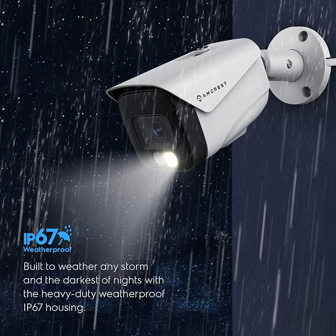 Amcrest UltraHD 4K (8MP) IP PoE AI Camera, FOV 129°, 49ft Color Nightvision, Security Outdoor Bullet Camera, Human & Vehicle Detection, Active Deterrent, 4K @15fps, IP8M-2796EW-AI (White) - Image 7