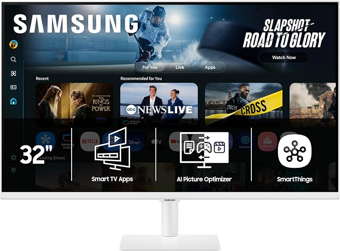 Samsung 32” Smart Monitor M7 (M70F) 4K UHD Display, Samsung Vision AI, Smart TV Apps, Gaming Hub, USB-C, HDMI and USB-A, White, LS32FM703UNXZA, 2025 by Unknown