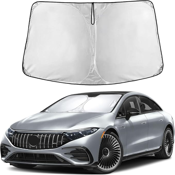 EcoNour Windshield Sunshade Compatible for Mercedes Benz EQS 2022-2023 2024 2025, Sun Visor for Front Windshield & Window Sun Shade Cover, UV Heat Blocker & Protector, Car Accessories by EcoNour