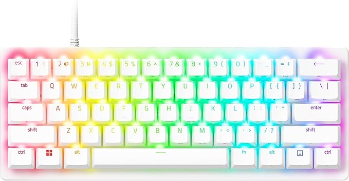 Razer Huntsman V3 Pro Mini 60% Esports Gaming Keyboard, White | Analog Optical Switches, Razer Snap Tap, Rapid Trigger, Adjustable Actuation, Dual-Purpose Mod Keys, Doubleshot PBT Keycaps by Unknown