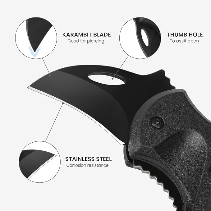 FUNBRO Small Pocket Knife Gift for Men | Keychain Box Cutter with 1.34inch Blade, Mini Folding Knives EDC Gadgets, Stocking Stuffers Gift for Adults Men Him - Image 4